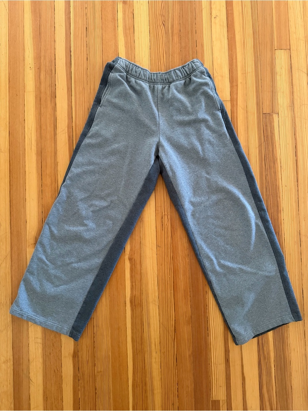 Athleta Forever Fleece Wide Leg Two-Tone Gray Pants Small S